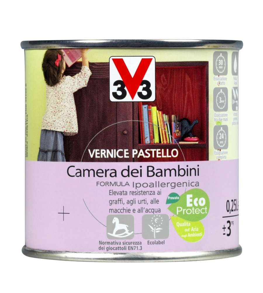 Vernice per legno - vernice pastello camera dei bambini - bianco panna - 0,25 litri